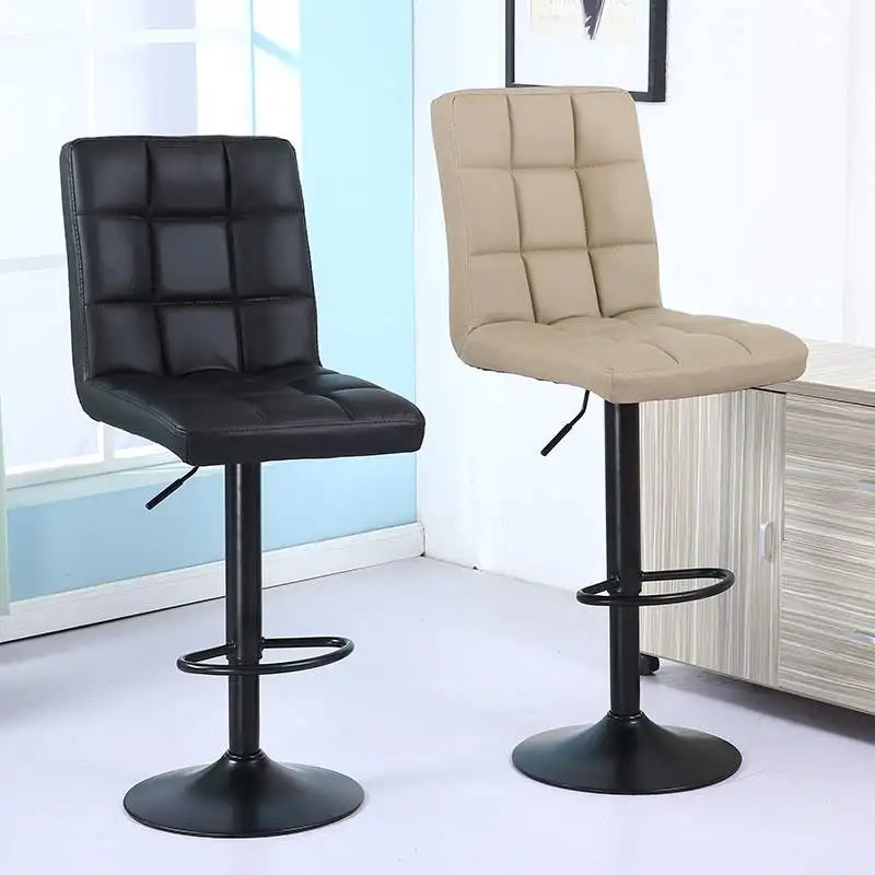 Modern Adjustable High Back bar swivel stool Leather Barstool Swivel Counter Height Tall Barstool Bar Chairs Stool with footrest