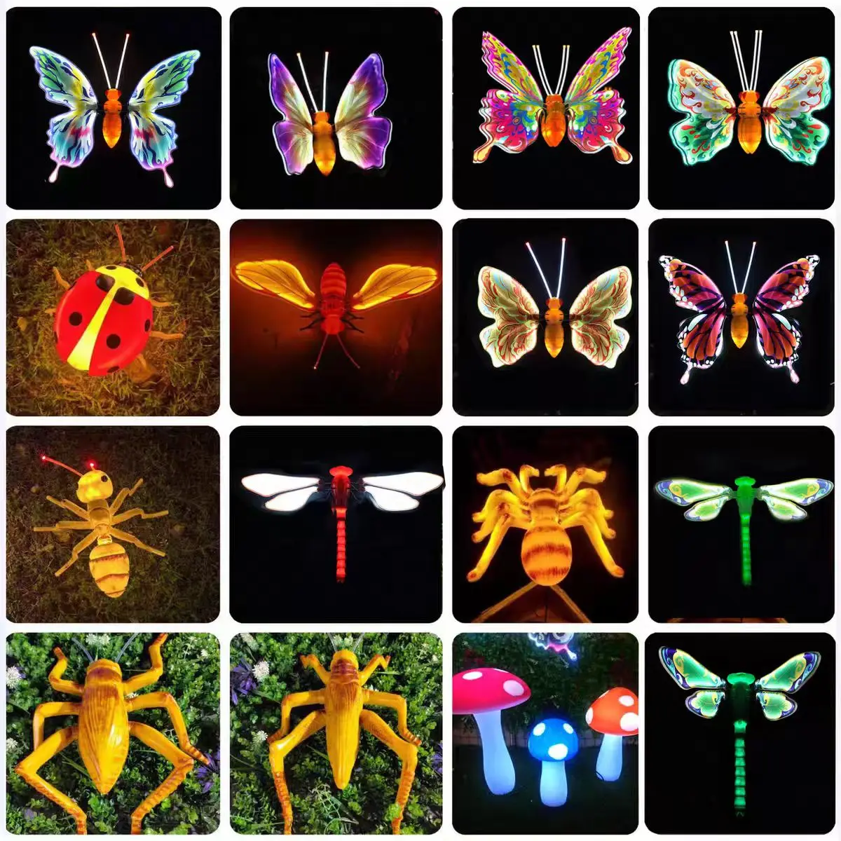 garden lights butterflies
