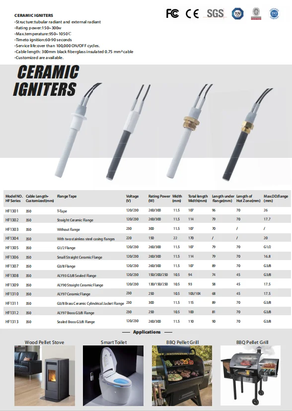 230v 300w Ceramic Igniter for Pellet Stove - Heatfounder