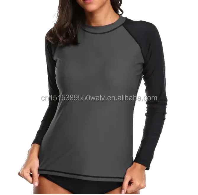 Upf 50+ Women Surfing Rash Guard Custom Logo Compression Shirt Long