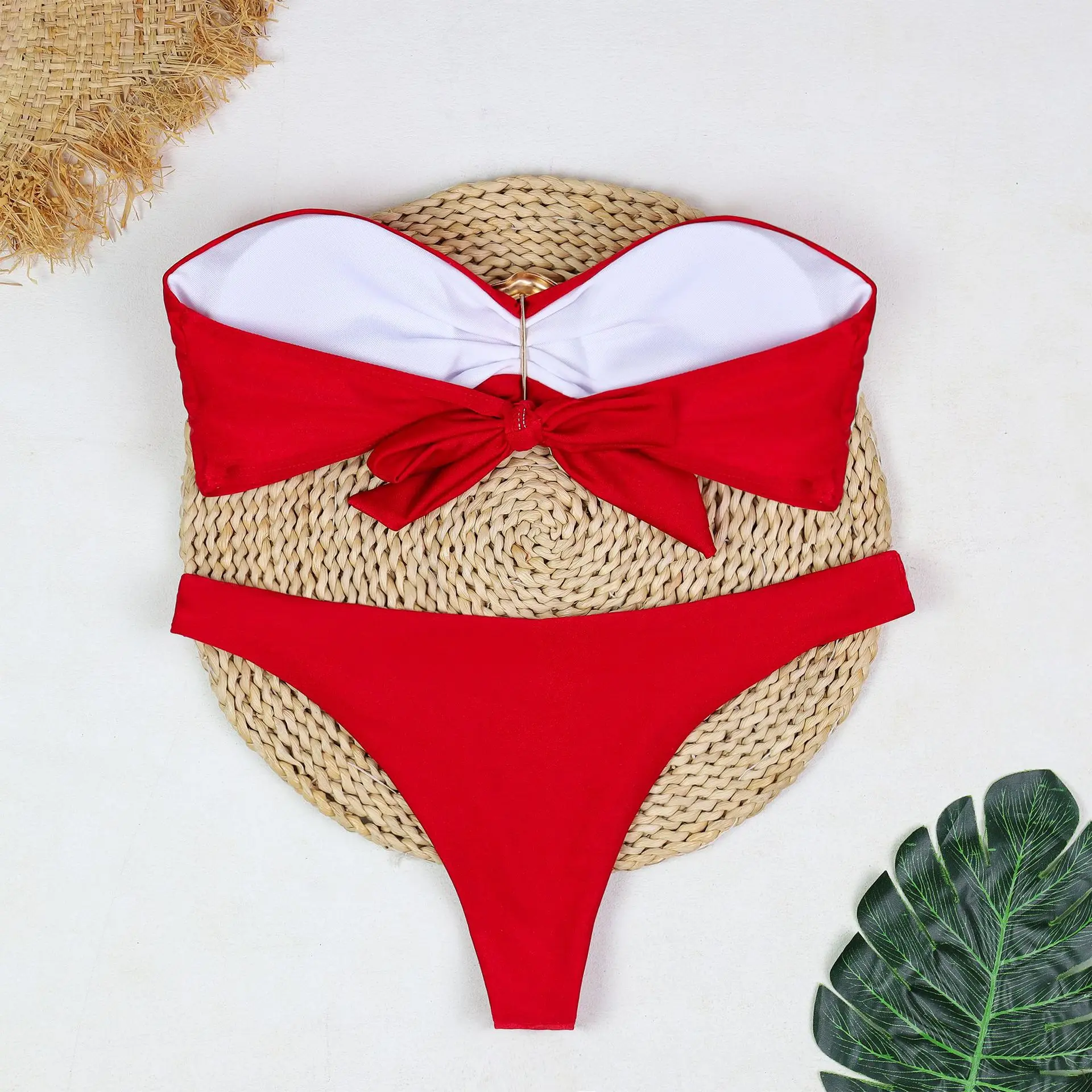 3D Custom Triangle Swimsuit String Bikini Beachwear Two Piece Set Mini Micro Luxury Swimwear Women