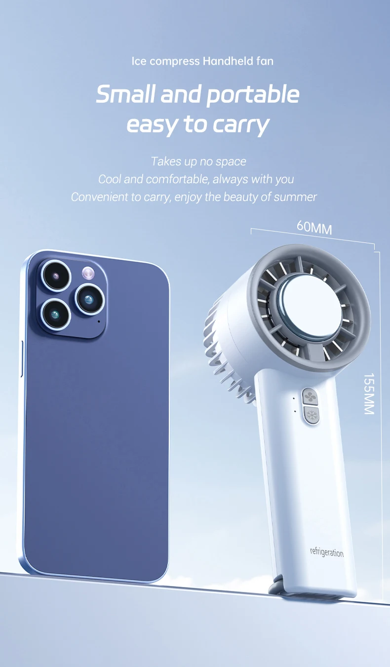 product factory wholesale rechargeable hand held fan 3 gears electric handheld fan with hook wearable turbine cooling mini ventilador-6