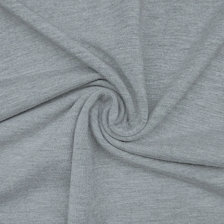 High Stretch Solid Bamboo Fabric by Roll, Knit Stretch Bamboo Single Jersey Fabric for T-shirt/ manufacture
