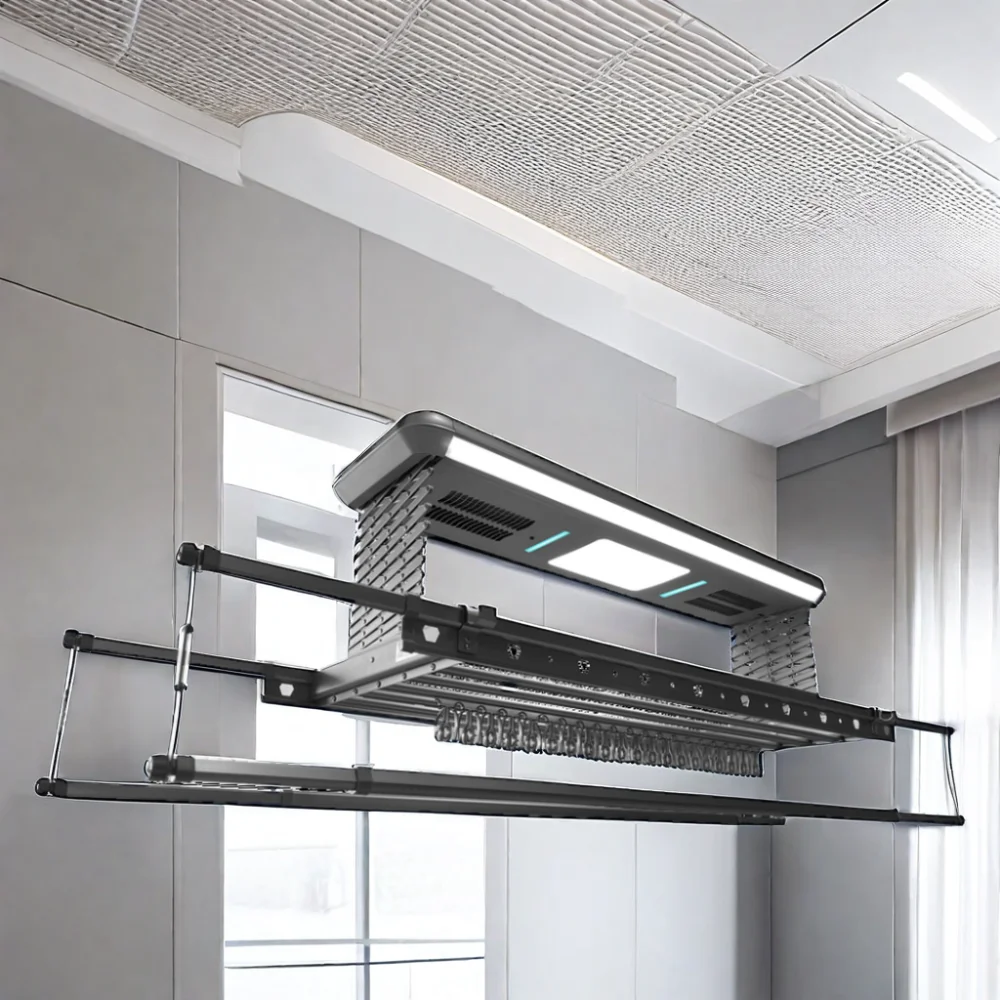 Smart Electric Automatic Aluminum Ceiling Clothes Dryer Rack  Balcony Garment Laundry Supplies