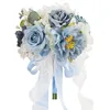 Blue-toned hand-tied bouquet