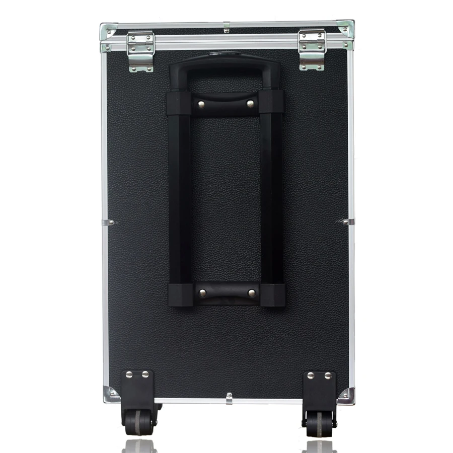 Professional Jewelry Display Case with Wheels Trolley Case Carry Jewelry Storage Case Black