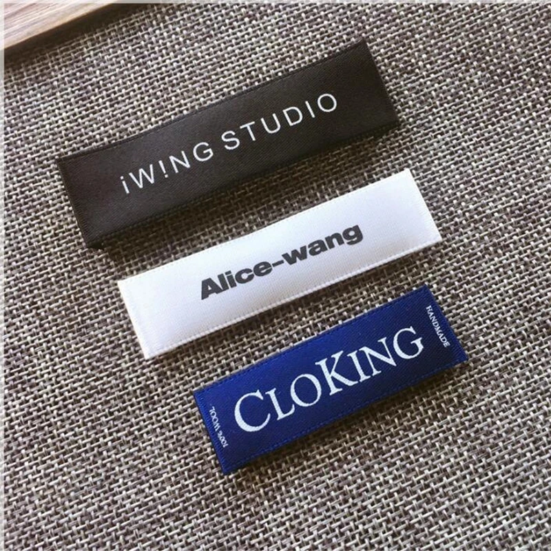 Factory Custom Printed Logo Stain Ribbon Wash Care  Clothing Labels Garment Woven Label for Shirt