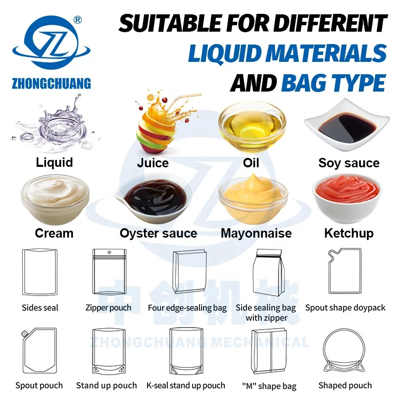 Spout Doypack Automatic Filling Liquid Juice Drinks Sealing Packaging Coconut Palm Cooking Oil Premade Pouch Packing Machine