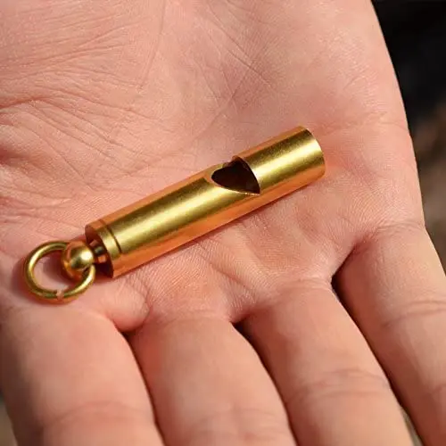 Vintage Brass Whistle - Handmade Copper Survival Tool