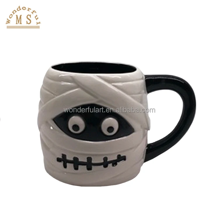 2PCS Halloween Skulls Hand Hold Ceramic Mugs Tea Cup Coffee Mugs Perfect for serving your favorite hot or cold beverage at Party