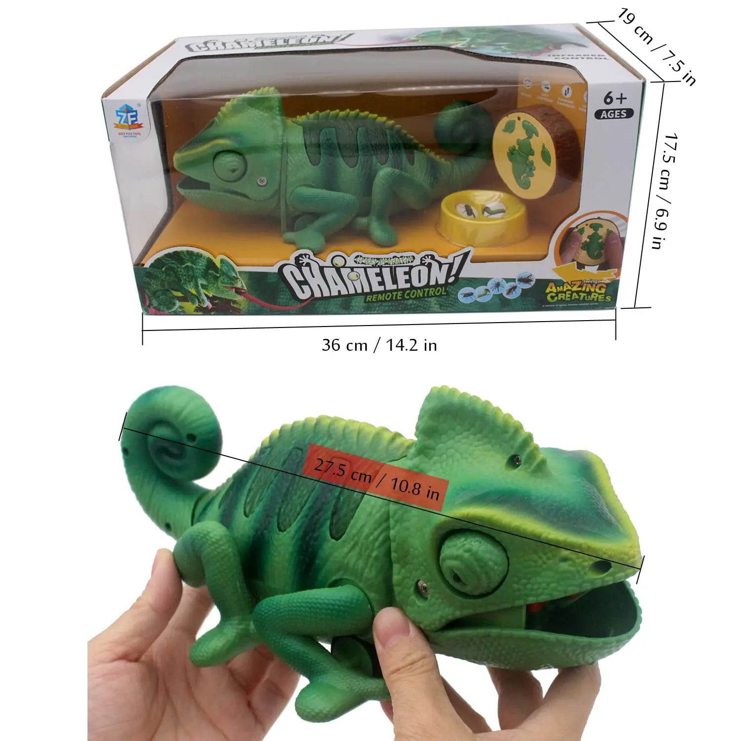電気プラスチックRCカメレオン赤外線リモコン動物のおもちゃ