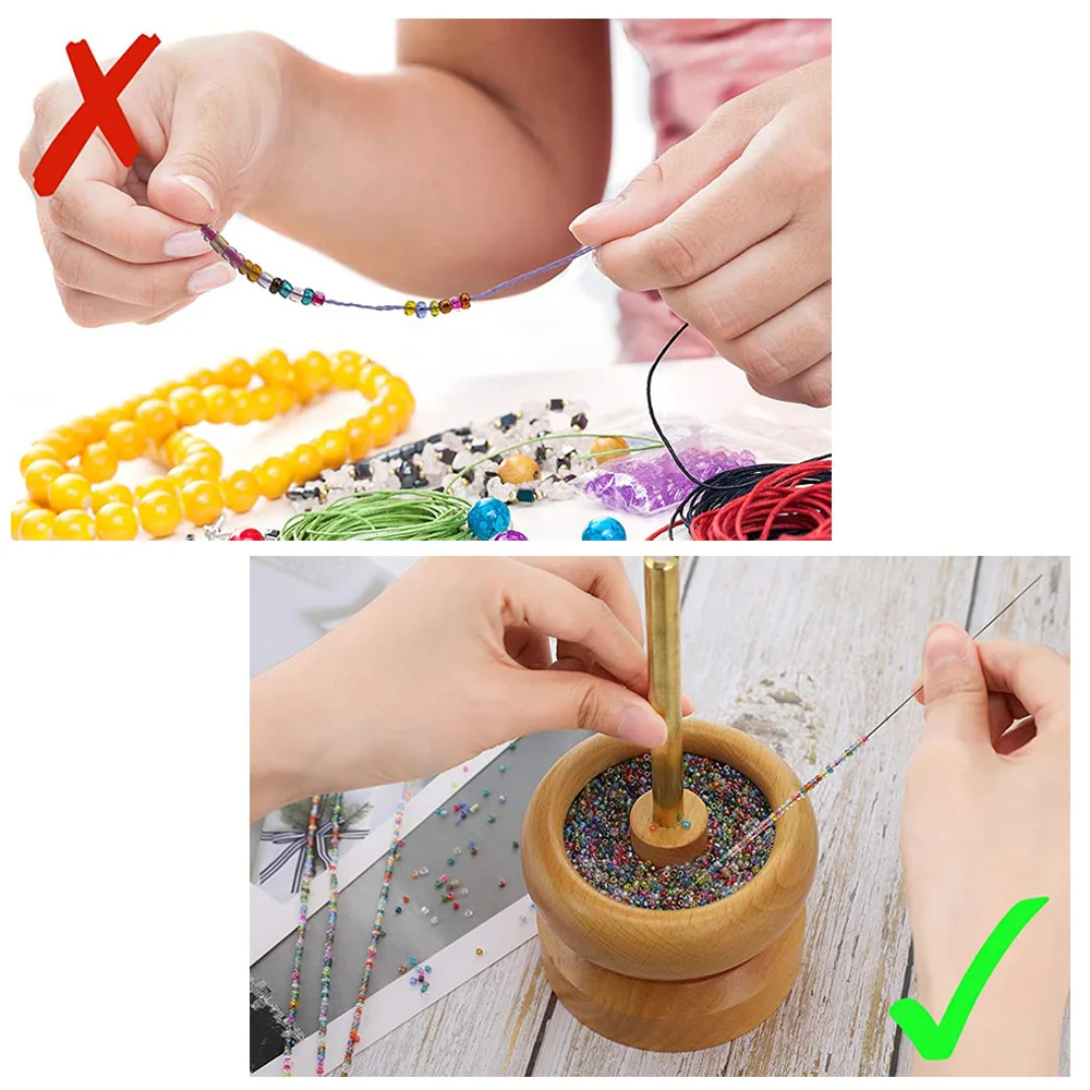Bead Spinner With Big Eye Beading Needle,Waist Beads Kit For Making Bracelet Maker Stringing