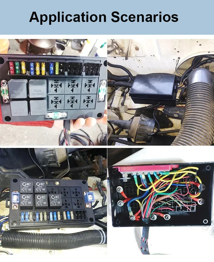 Waterproof Automotive Fuse Holder with 10 Relays and 15 Way Blade Fuses for 40A Current Protection