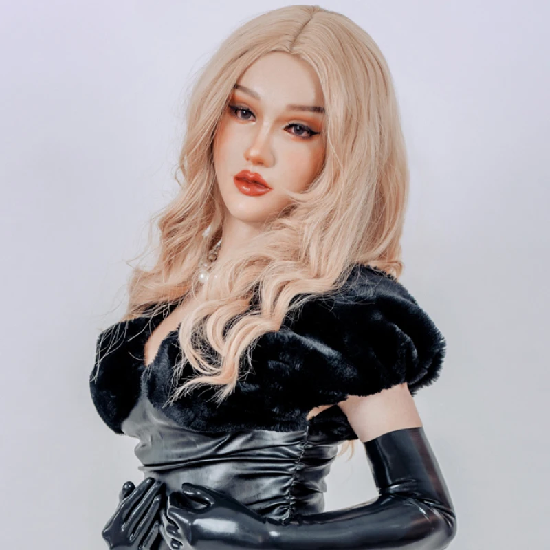 Silicone Mask With Breast Forms Male to Female Fake Boob Head Makeup Silicone Realistic Woman Face Mask for Crossdresser