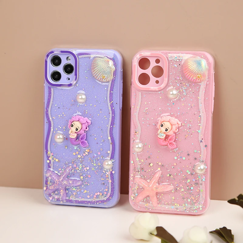Luxury Forros Para Celular Glitter Phone case for iphone 11 12 13 14 15 Protector Cover PC + Silicone Fundas Carcasas De Celular