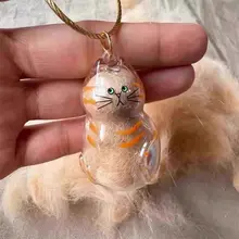 Pet Hair Storage Box Plastic Keychain Bag Pendant Accessory for Cat Hair Management