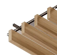 Modern Wood Ceiling Wave Curved Acoustic Fiberglass Hanging Baffles Wood Cloud Panel