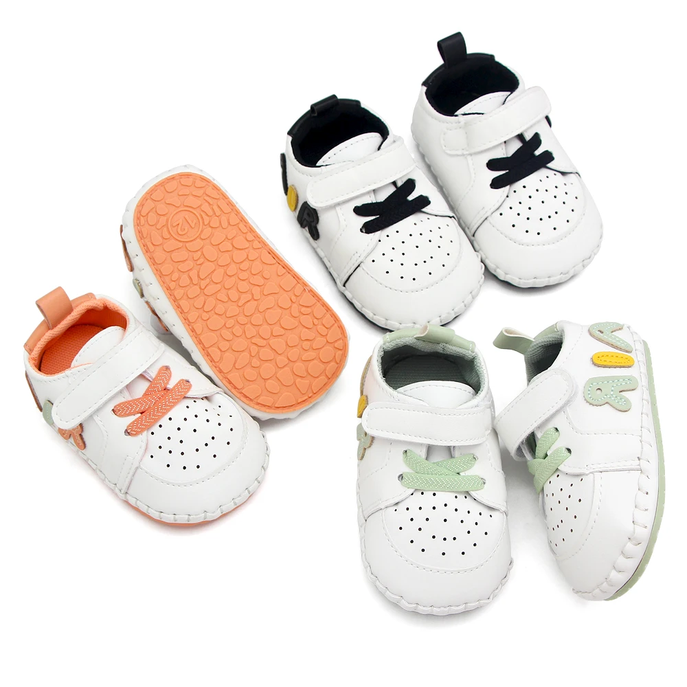 Infant Baby Boys Girls' Pu Leather Sneakers Soft Anti-Slip Soft Sole Newborn Toddler Baby First Walker Outdoor Shoes Crib Shoes