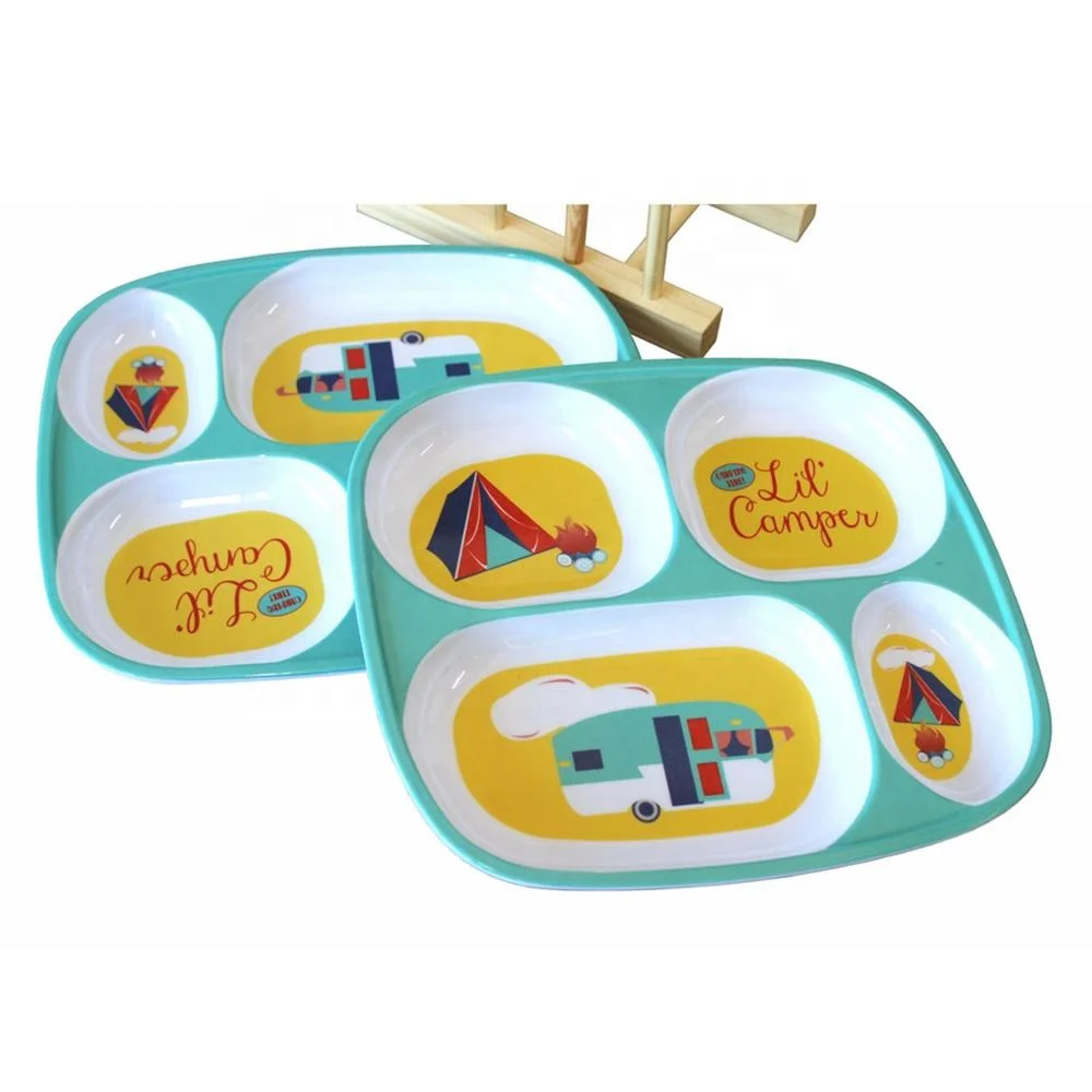 Melamine Ware Children Dinner Plate Serving Compartment Divided Plates For Kids Dishes For