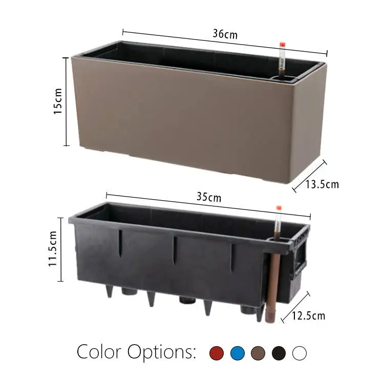 Прямоугольные самополивающиеся горшки y macetas для балкона подвесные пластиковые цветочные окон