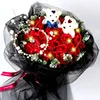 33 hand-held flowers red + crown + 2 bears