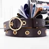 Coffee color round buckle - 105cm