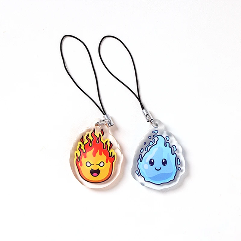 Chaveiros de Acrílico Transparente Personalizáveis sem Mínimo de Quantidade, Pingentes de Anime e Desenho em Plástico por Peça