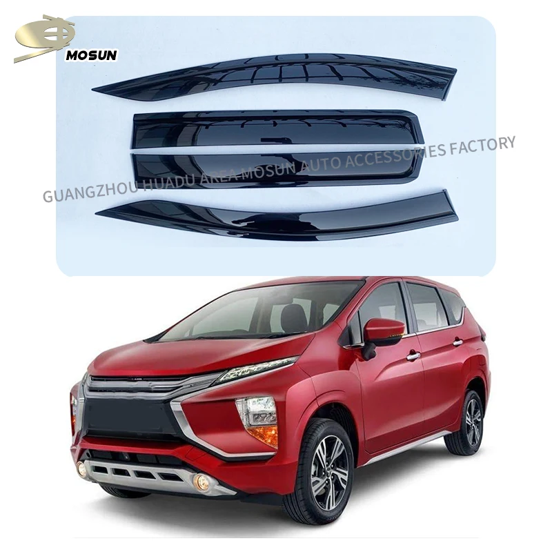 ドアウェザーガードサンバイザートリムブラック 三菱XPANDER MPV 2018年2019年適合 三菱 XPANDER 新型 サイドバイザー ドアバイザー 雨よけ