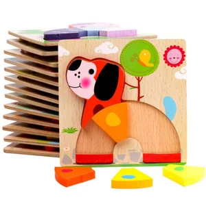 Hot Selling DIY Wooden Animal Jigsaw Puzzle Toy for Kids Educational Play Pieces for Toddlers
