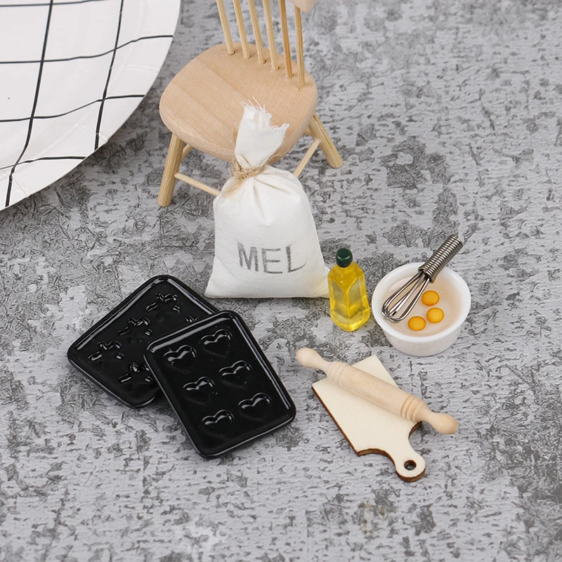 Миниатюры для кукольного домика 8 шт./компл. 1:12, инструменты для выпечки, кухонные аксессуары для украшения кукольного домика, детские игрушки для ролевых игр