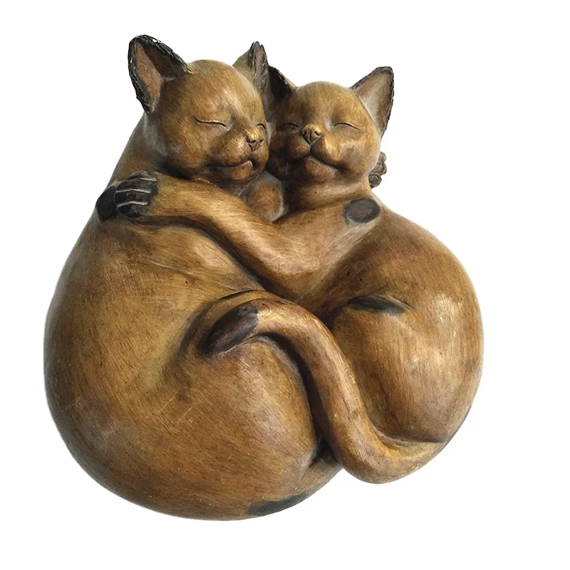 Resine Maison Salon Decor En Bois Couple Enlace Sculpture De Chat Buy Sculpture De Chat En Bois Sculptures D Animaux En Resine Figurines En Bois Sculptees A La Main Product On Alibaba Com