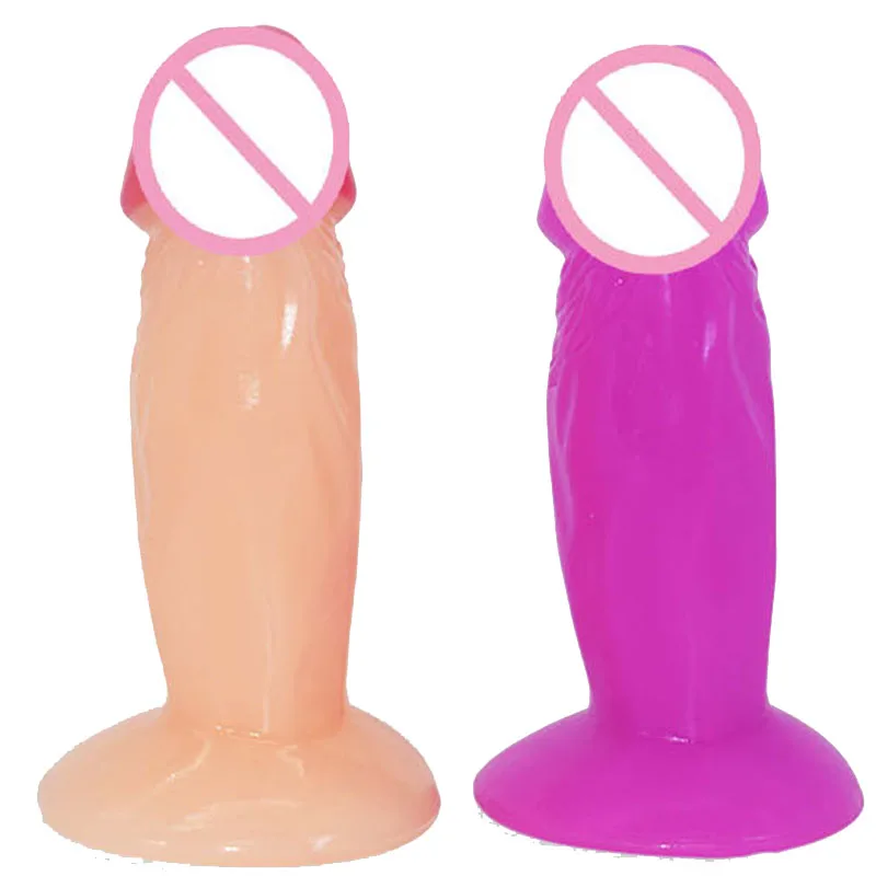LUUK 10.5cm Drop Shipping Thin Short Plastic Penis Elastic Tiny Dildo for Men Sex Toys