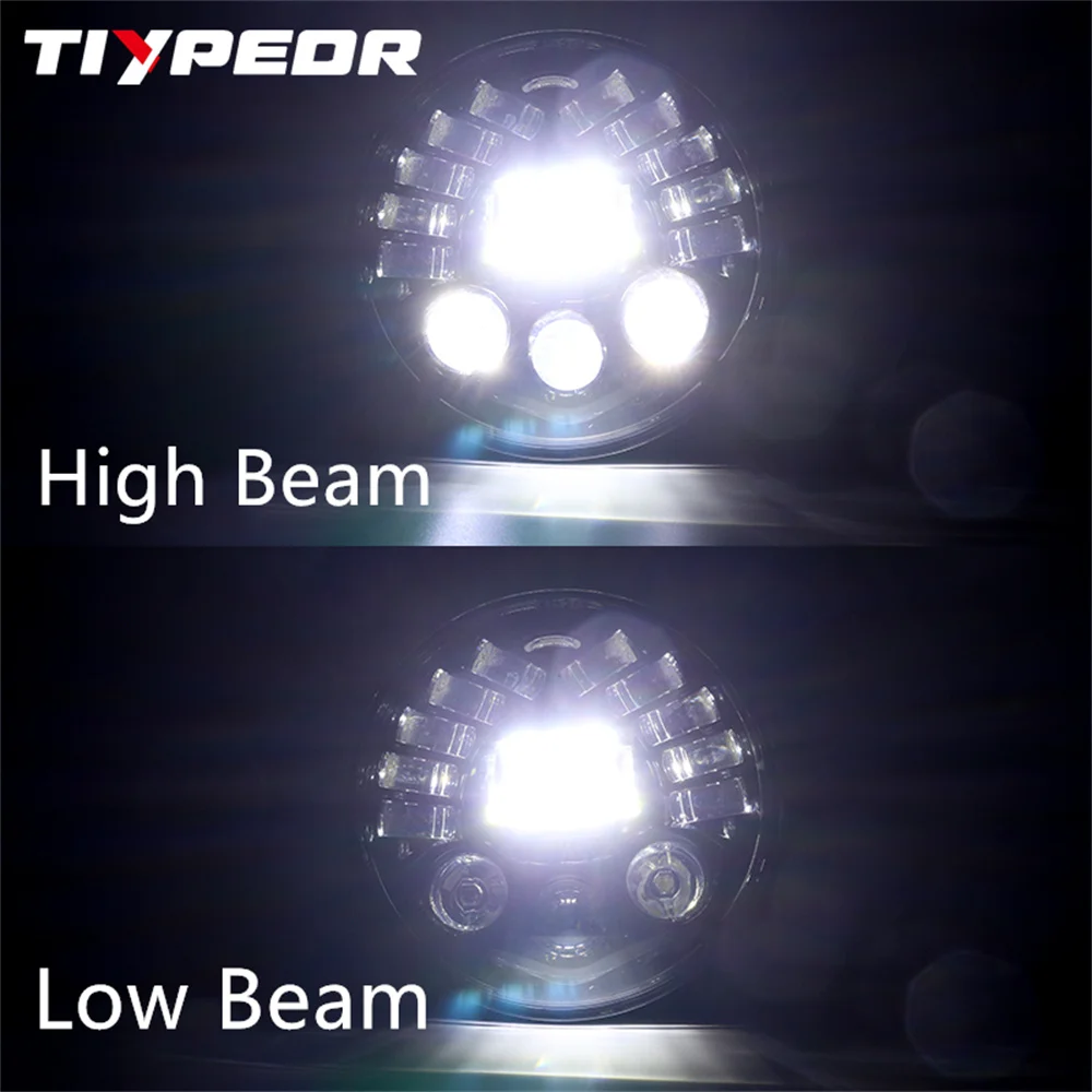 product tiypeor universal round motorcycle headlight 7inch drl led car super bright auxiliary fog light-9