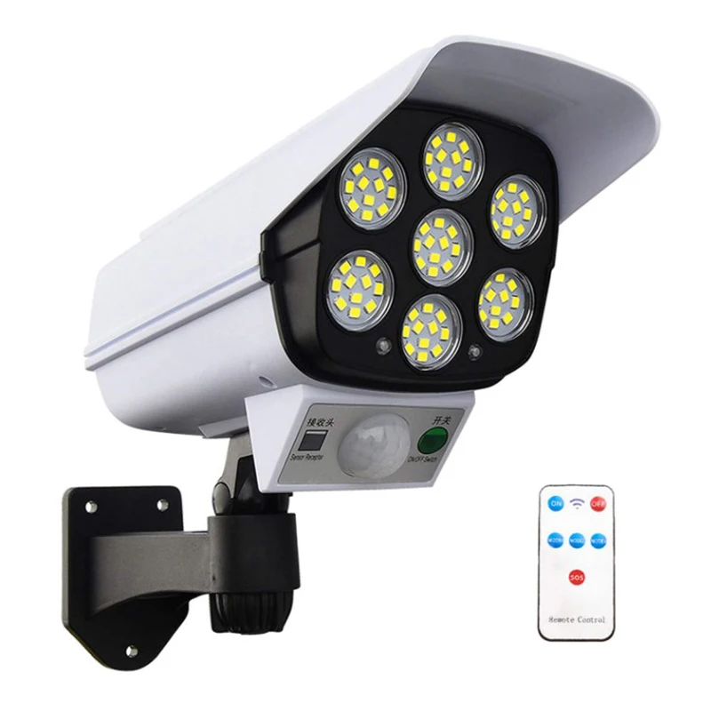 77 LED 3 Modes Solar Motion Sensor Light Outdoor Solar Simulation Monitoring Security Lighting Surveillance Cameras Lights