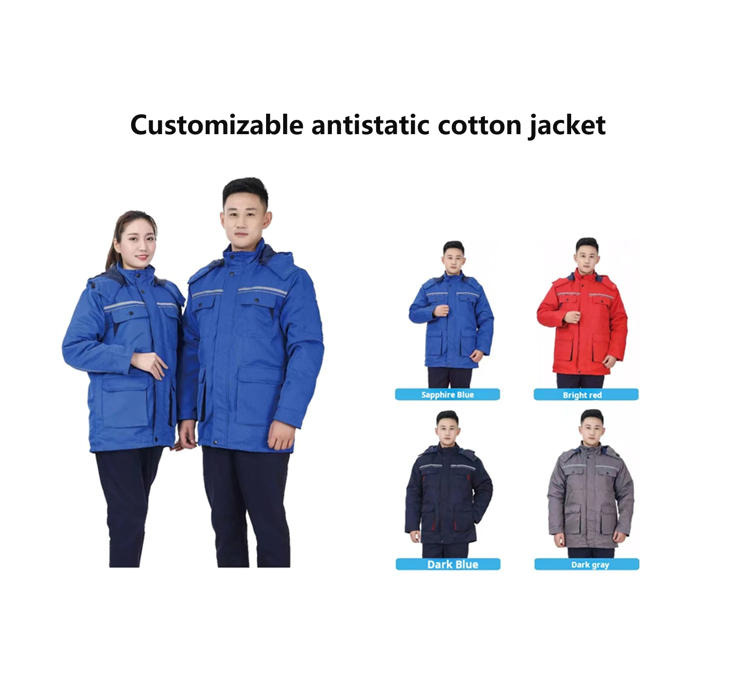 Custom Safety Anti-Static Winter Work Jackets Working Top Coat Clothes Overalls Medium Winter Outdoo