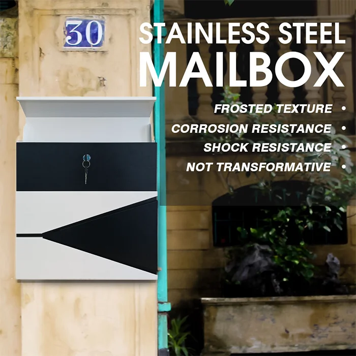 Buzón montado en la pared para exteriores moderno, cerradura de