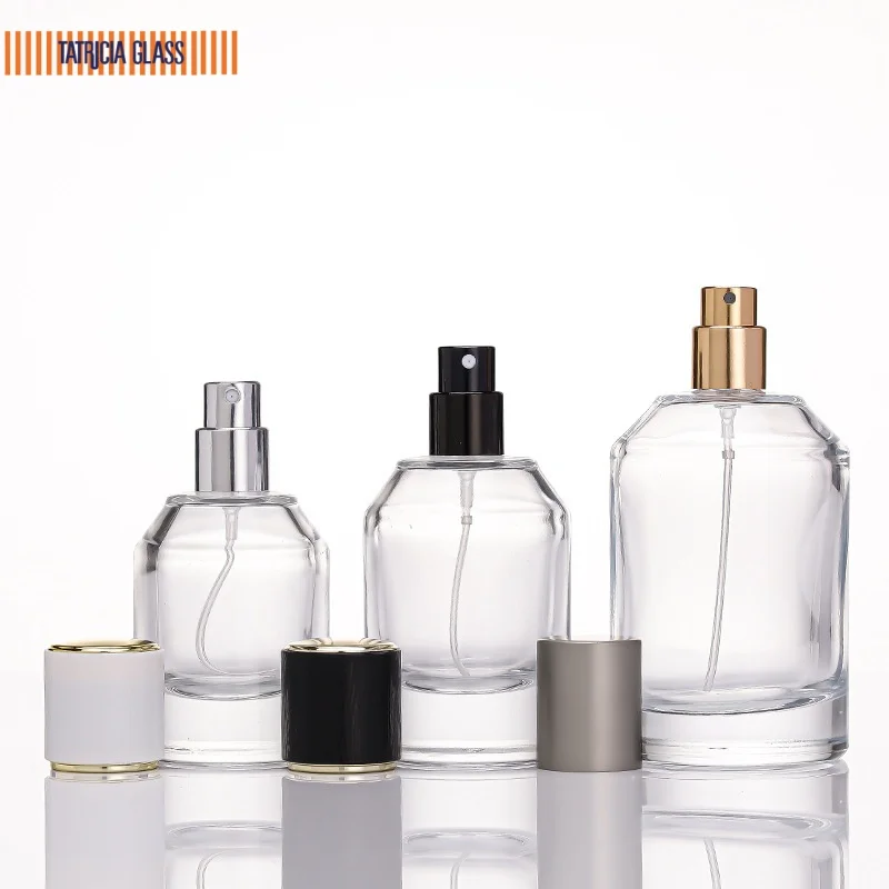 Exquisite Custom Empty Cylinder Glass Bottle - 30ml 50ml 100ml Recyclable Luxury Perfume & Room Spray with Round Screw Top Cap