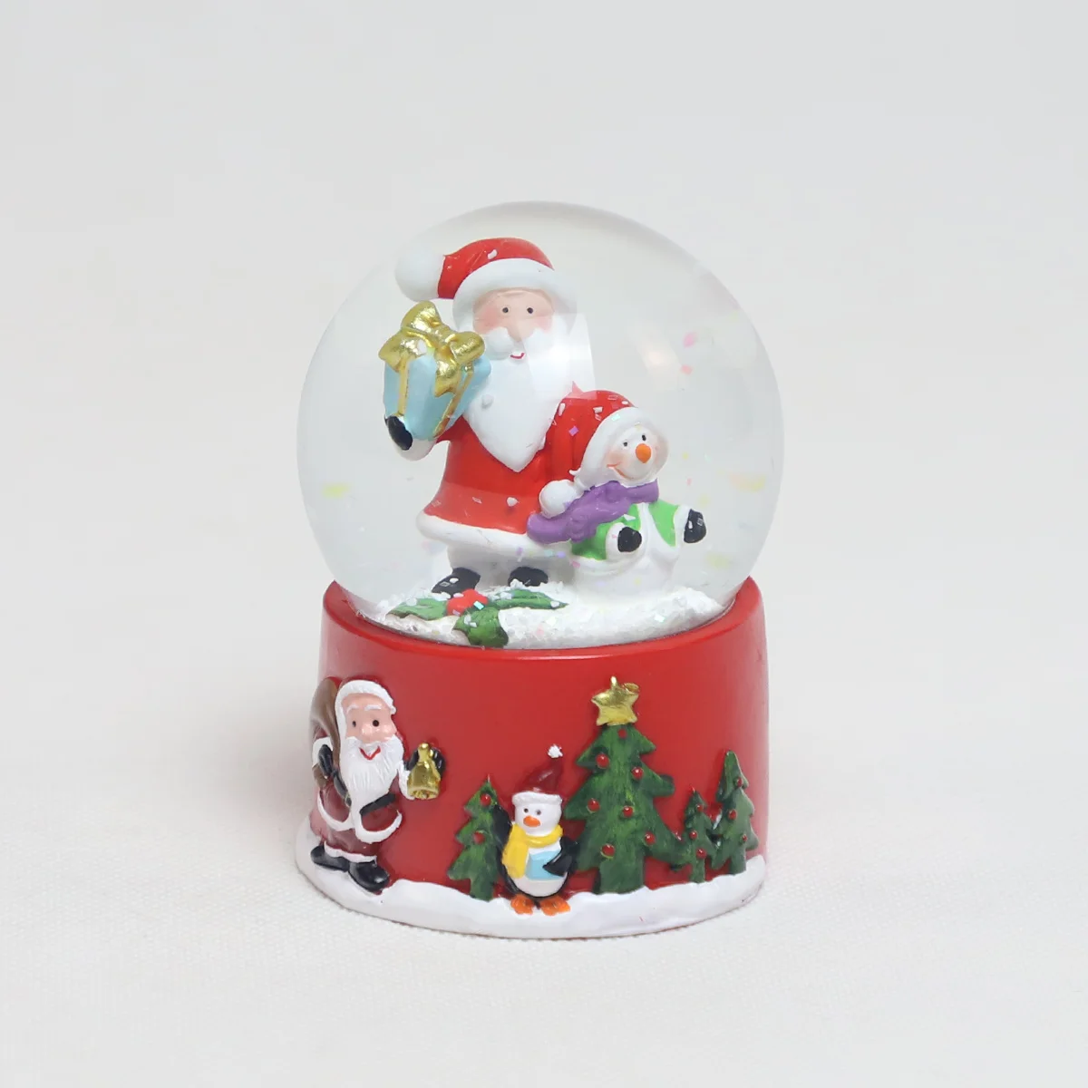 luxury christmas ball personalised christmas glass decoration decor small white snow globe music box