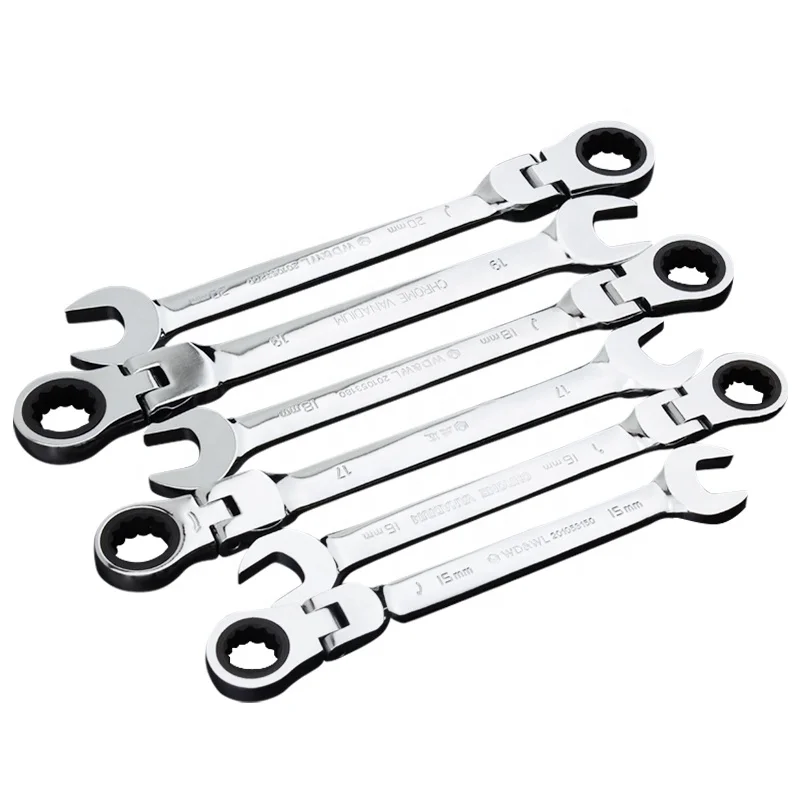 MAXPOWER Auto Repair Combination Open End Spanner Flexible Head Ratchet Wrench