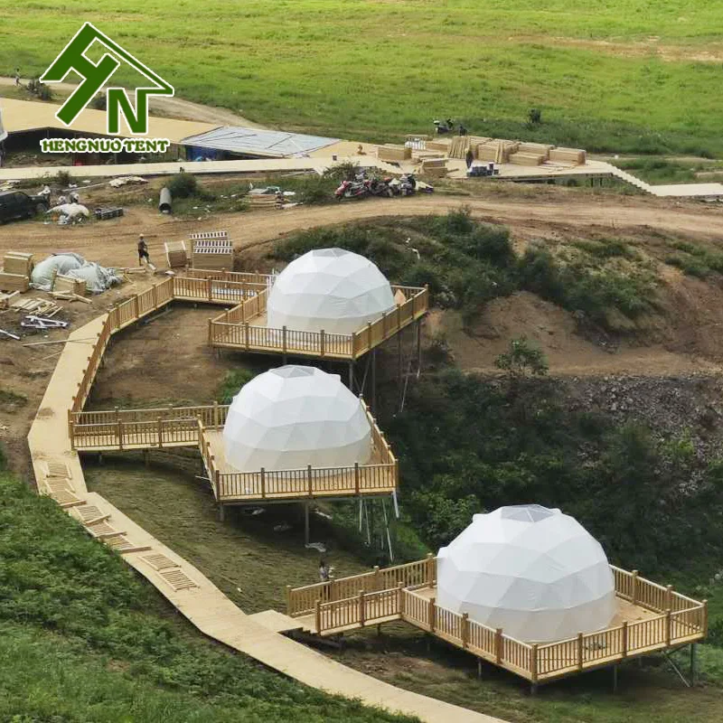 Thailand 6m Transparent Soundproof Geodesic Dome Tent Camping