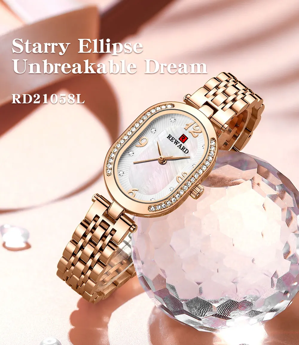REWARD 21058 Stylish Luxury New Design Trend Design Best Selling in Stock Multifunction Women Quartz Watch Stainless Steel Band