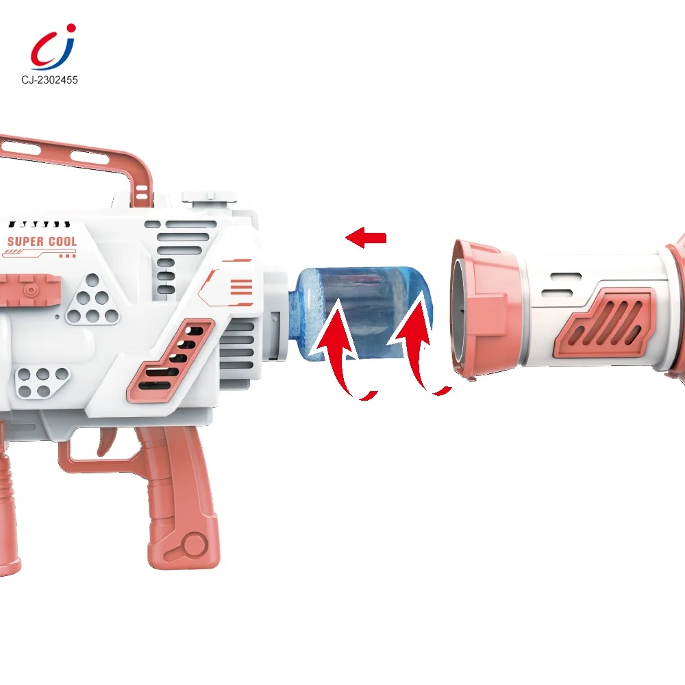 Chengji, Новое поступление, 24 Отверстия, Pistola De Burbujas Bazooka, супер машина, 2024 Автоматическая электрическая игрушка, выдувная пузырьковая пушка