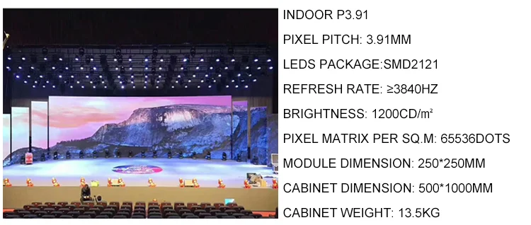 P3.9 P3.91 500x500mm Indoor Led Display Panel Die Cast Aluminum