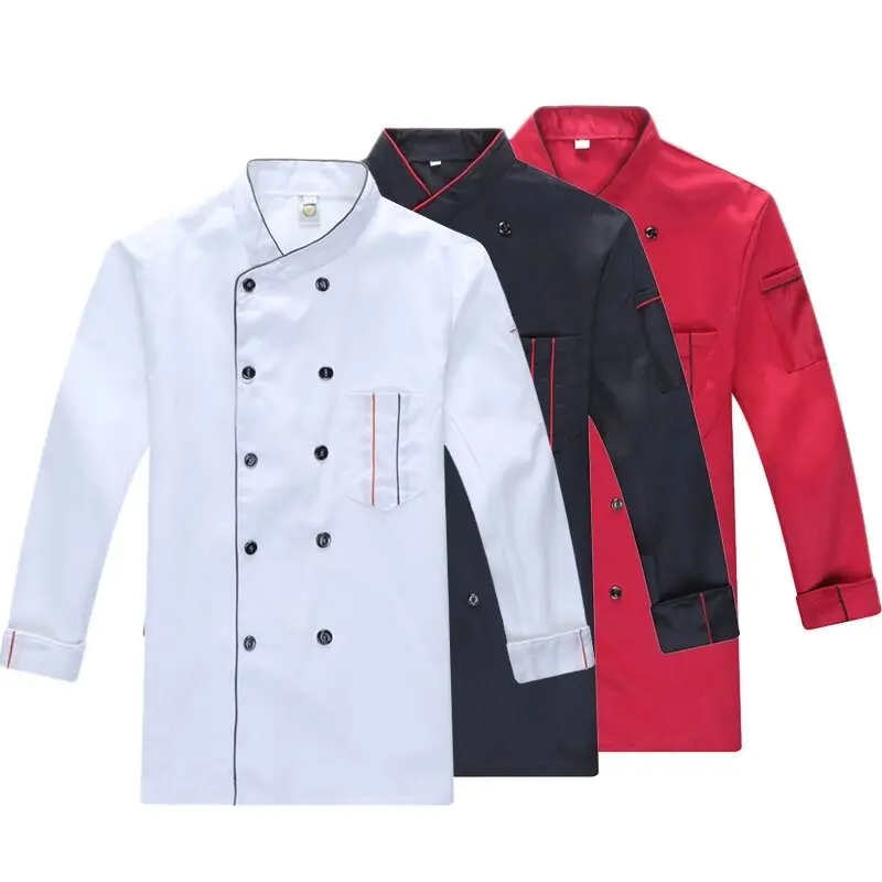 New Chef's Uniform Long Sleeve Hotel Restaurant Chefs Clothes Kitchen  Bakers Jacket Tooling Pastry Chef Jacket Plus Size B-5592 - AliExpress