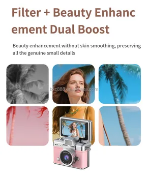 LK-027 Mini Pendant Camera Student Campus Retro CCD Portable Thumb Camera Travel Flip Screen HD 1280x720 1.47-inch IPS Screen TF detail image