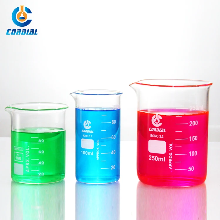 Borosilicate Pyrex Glass Graduated Beakers 20ml 50ml 100ml 250ml 500ml 1000ml 2000ml 3000ml 0499