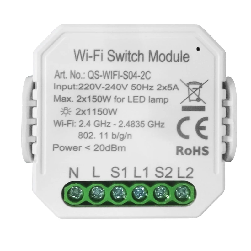 Оптовая продажа с завода система умного дома Domotica IOT Wi-Fi Zigbee реле ВКЛ./ВЫКЛ. выключатель 10 А настенный L