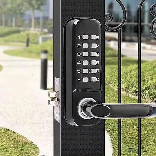 Numerical Keypad Push Button Door Handle Lock Keyless Pin Code Password ...