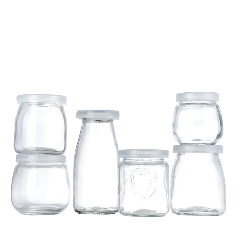 10pcs Sealed Glass Jars Clear Yogurt Jars with Lids Glass Pudding Jars  Yogurt Jars