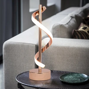 Minimalist Contemporary LED Spiral Table Lamp Rose Gold Aluminum 12W Lamp for Bedroom